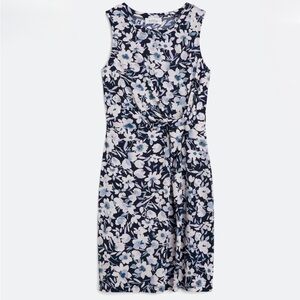 Kaileigh Navy and White Floral Midi Dress